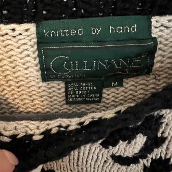 Vintage 1980s Culinane Hand Knit Animal Print Sweater - Picture 4 of 7